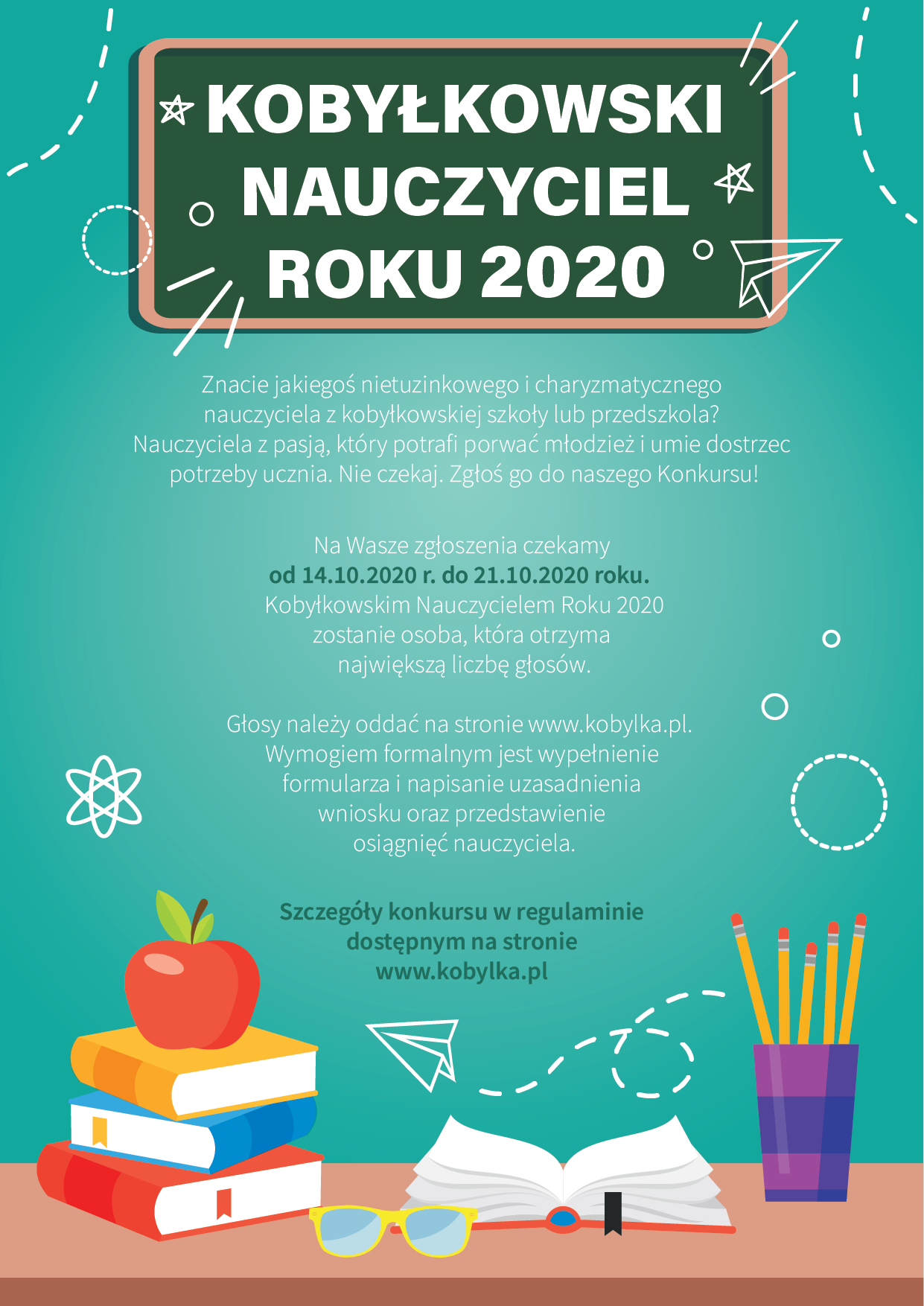 plakat kobyłkowski nauczyciel roku2020